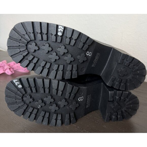 BLONDO ROUSE Size 8 Black Waterproof Leather Knee-High Lug Platform Boots - Picture 13 of 16